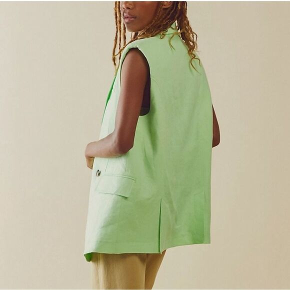 NWT Free People Bright Young Things Linen Vest - Picture 3 of 6